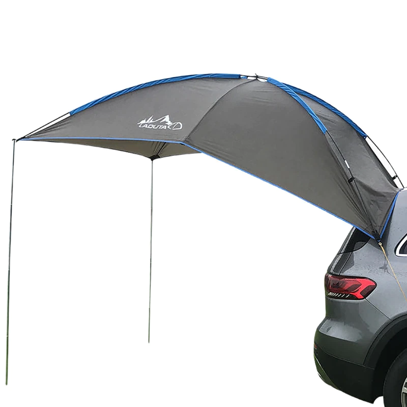 Cheap Goat Tents LAPUTA Portable Waterproof Car Rear Tent Outside Camping Shelter Outdoor Car Tent Trailer Tent Roof Top For Beach Grey   